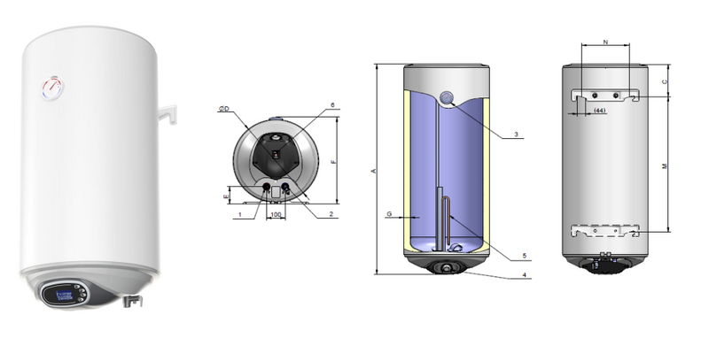 120 liter Eldom Elektrische Boiler energieklasse B - Electraboiler