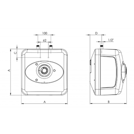 10 liter Fims/Ariston Elektrische Boiler Energieklasse B Bovenaansluiting