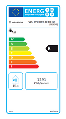 80 liter Ariston Velis droge weerstand Boiler zowel horizontaal als verticaal te plaatsen Energieklasse B - Electraboiler
